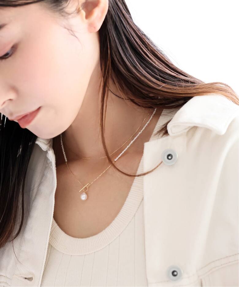 WEB限定》シードパールチェーンネックレス K10（ネックレス）｜Lilas 
