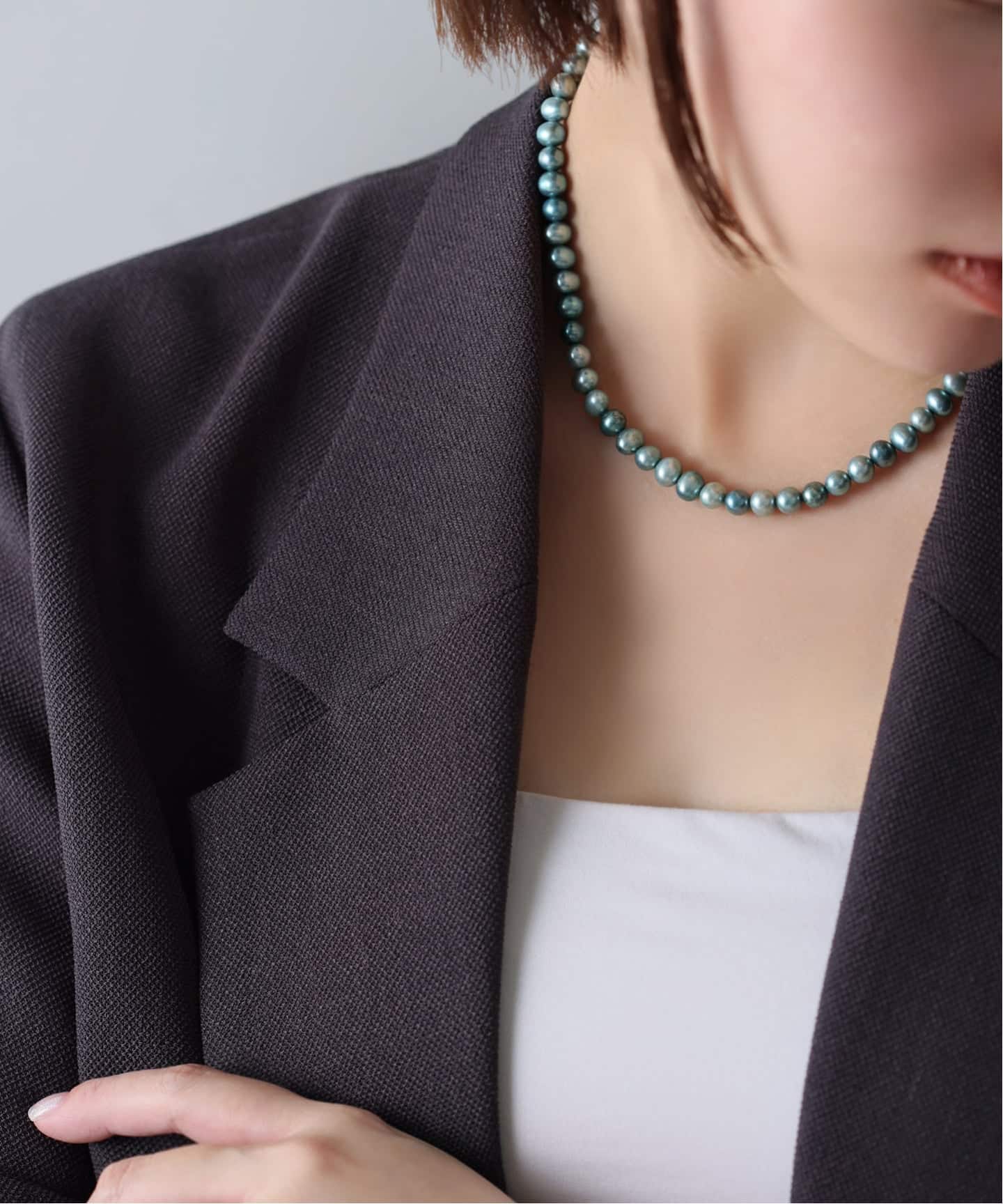 予約》エシカルインディゴパール40cmネックレス K10（ネックレス