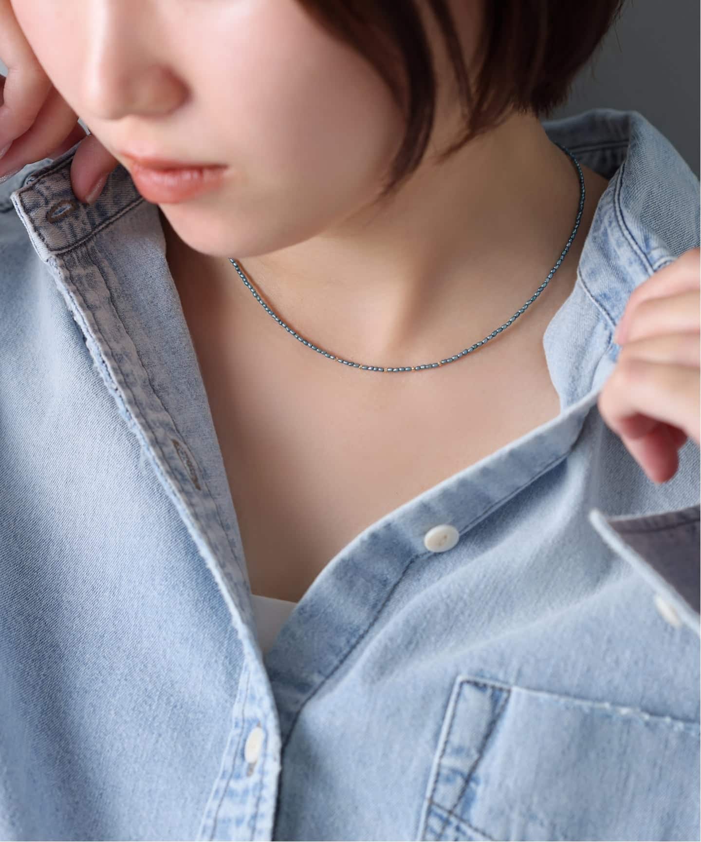 インディゴライスパール40cmネックレス K10（ネックレス）｜Lilas