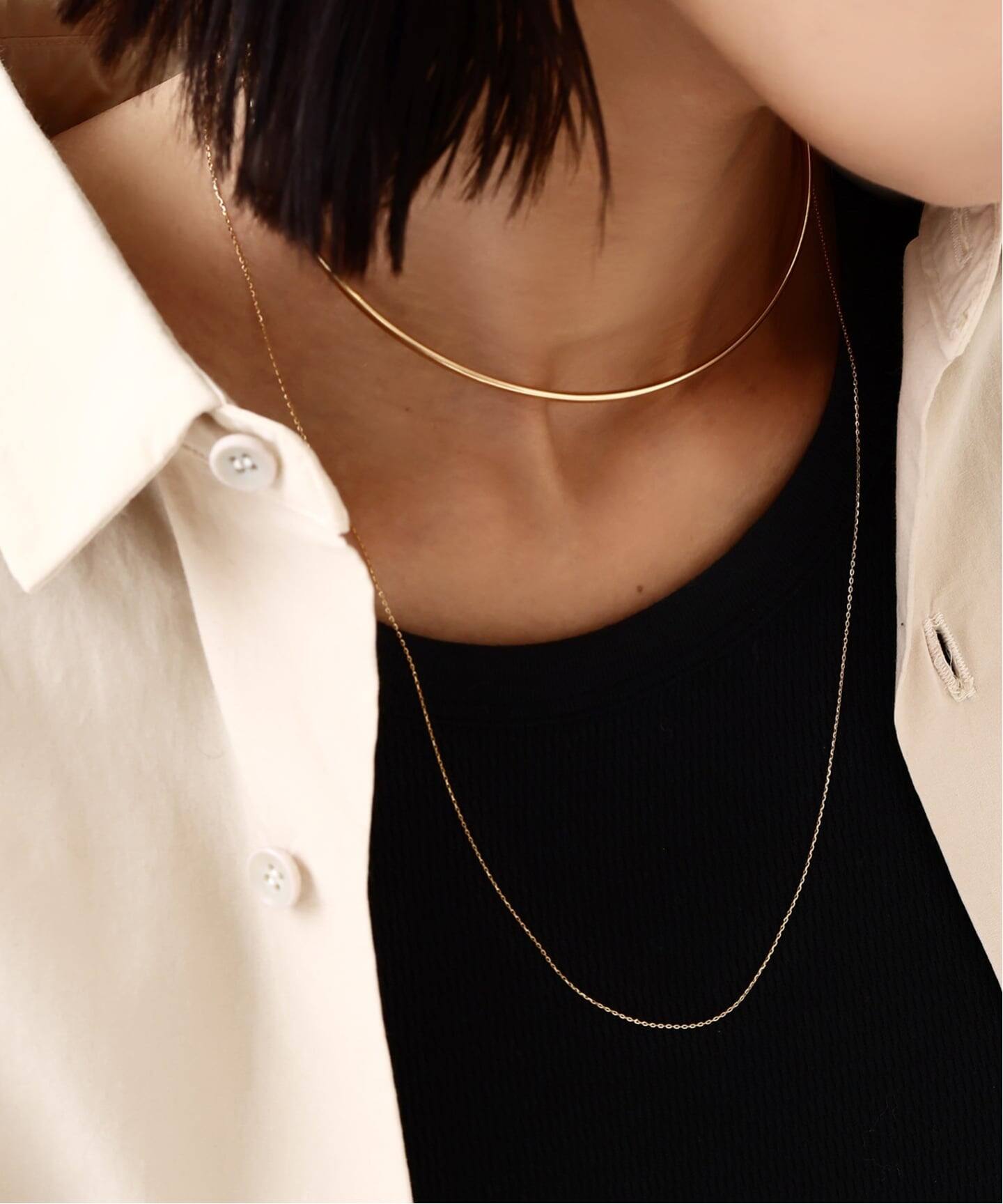 lilas 2.5パイプC型チョーカー K10 ネックレス 2.5パイプCガタチョーカー K10（ネックレス）｜Lilas（リラ）の通販