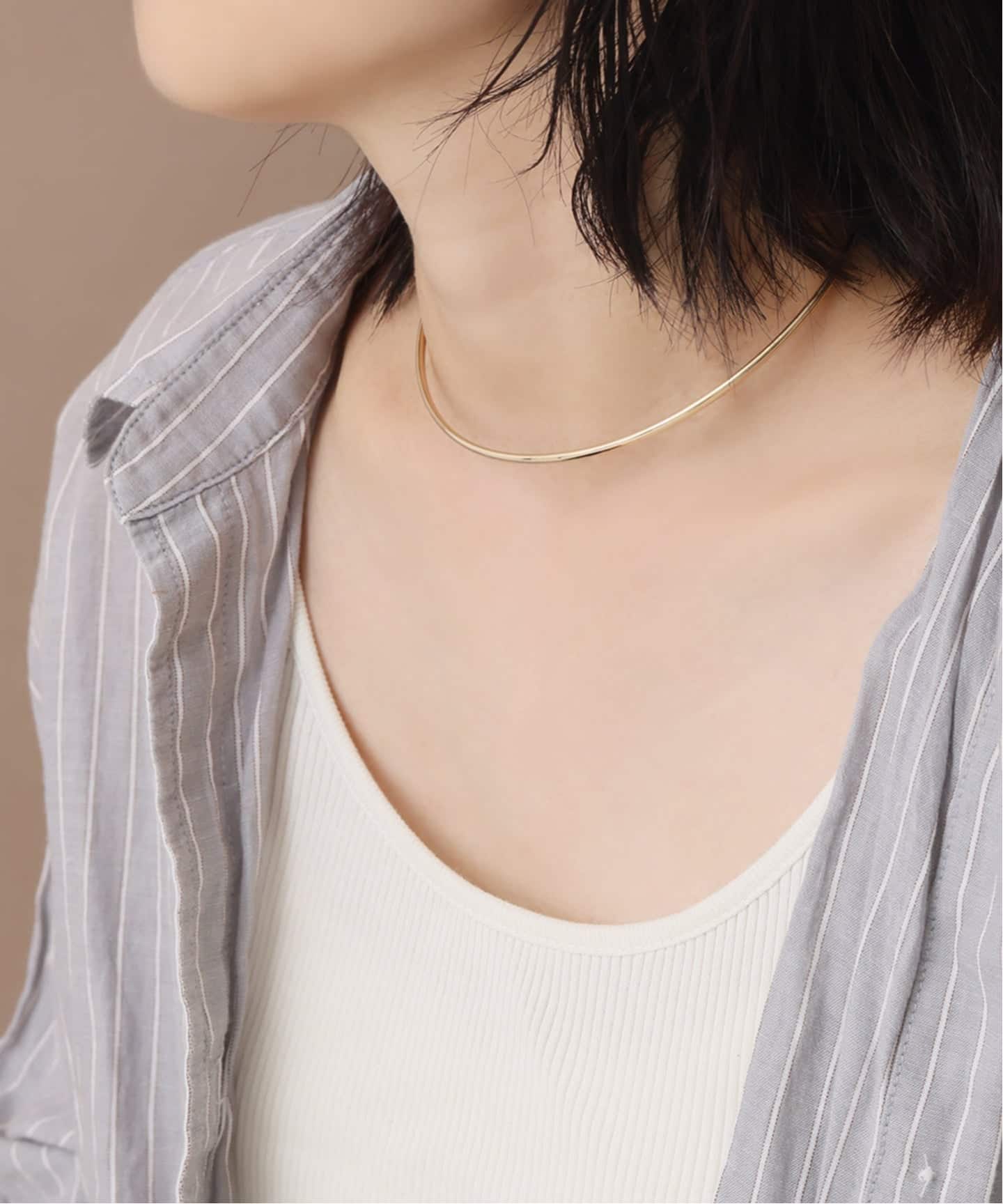 予約》2.5パイプCガタチョーカー K10（ネックレス）｜Lilas（リラ）の