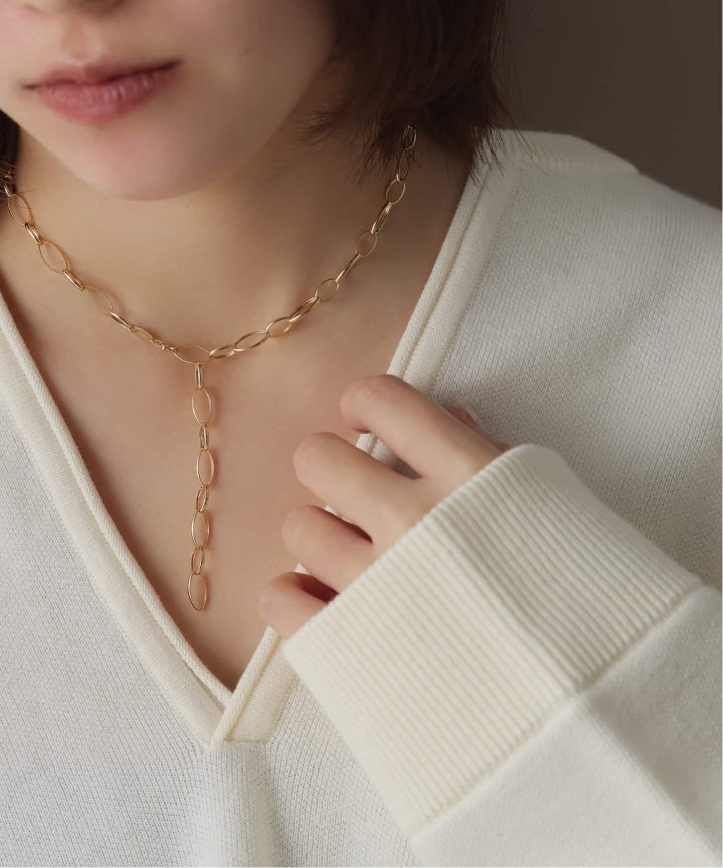 オーバルチェーンネックレス K18（ネックレス）｜Lilas（リラ）の通販