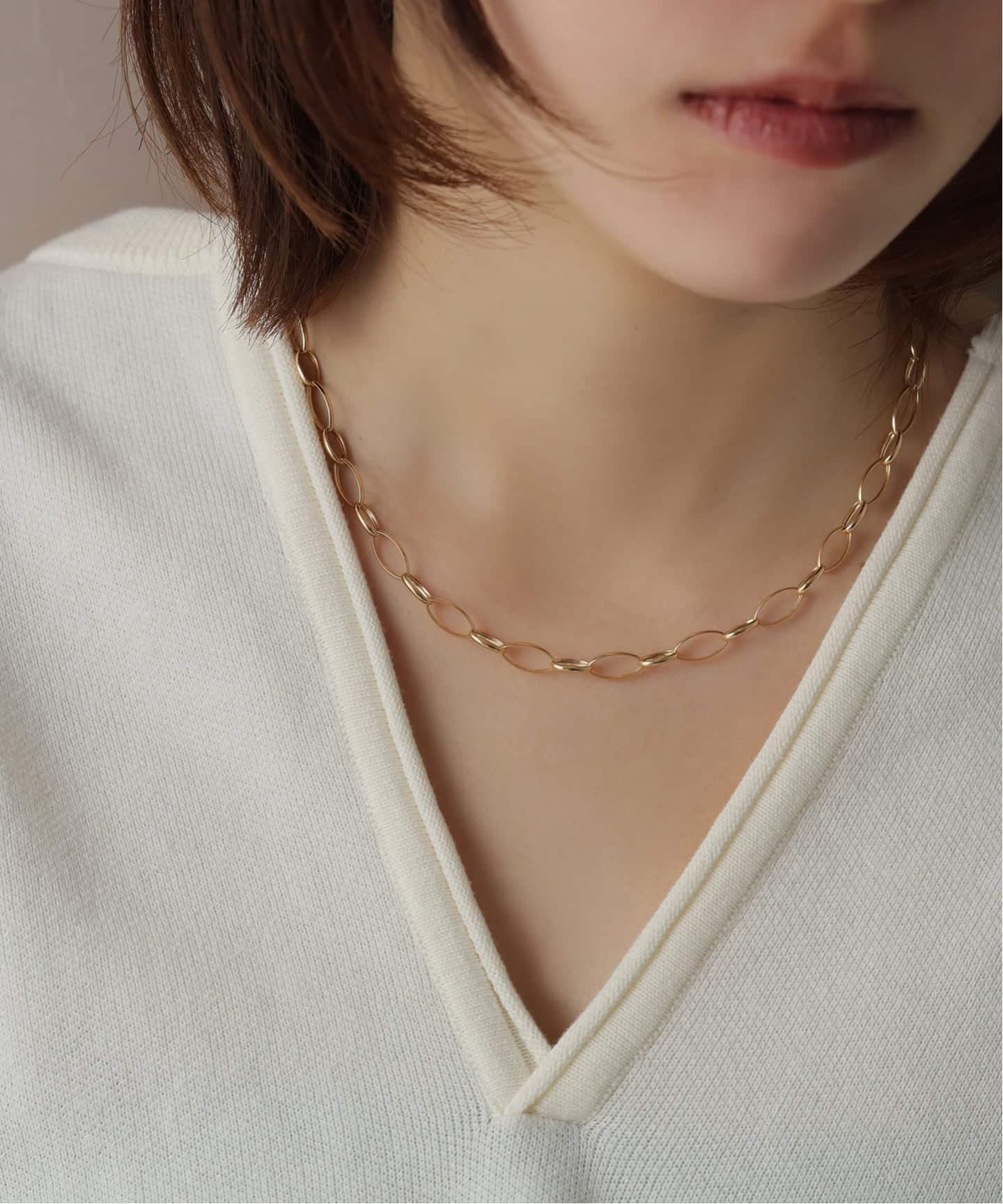 オーバルチェーンネックレス K18（ネックレス）｜Lilas（リラ）の通販