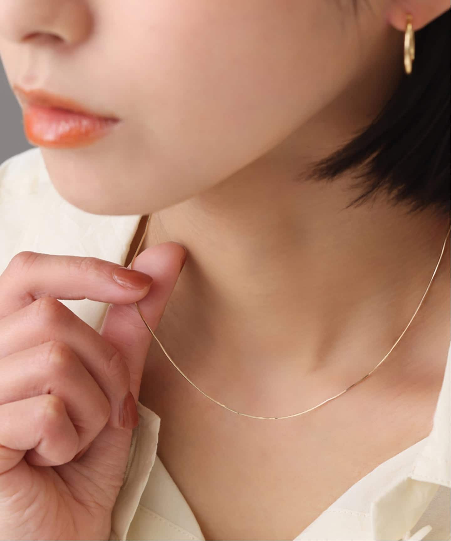 コンパクトチェーン38cmネックレス K10（ネックレス）｜Lilas（リラ