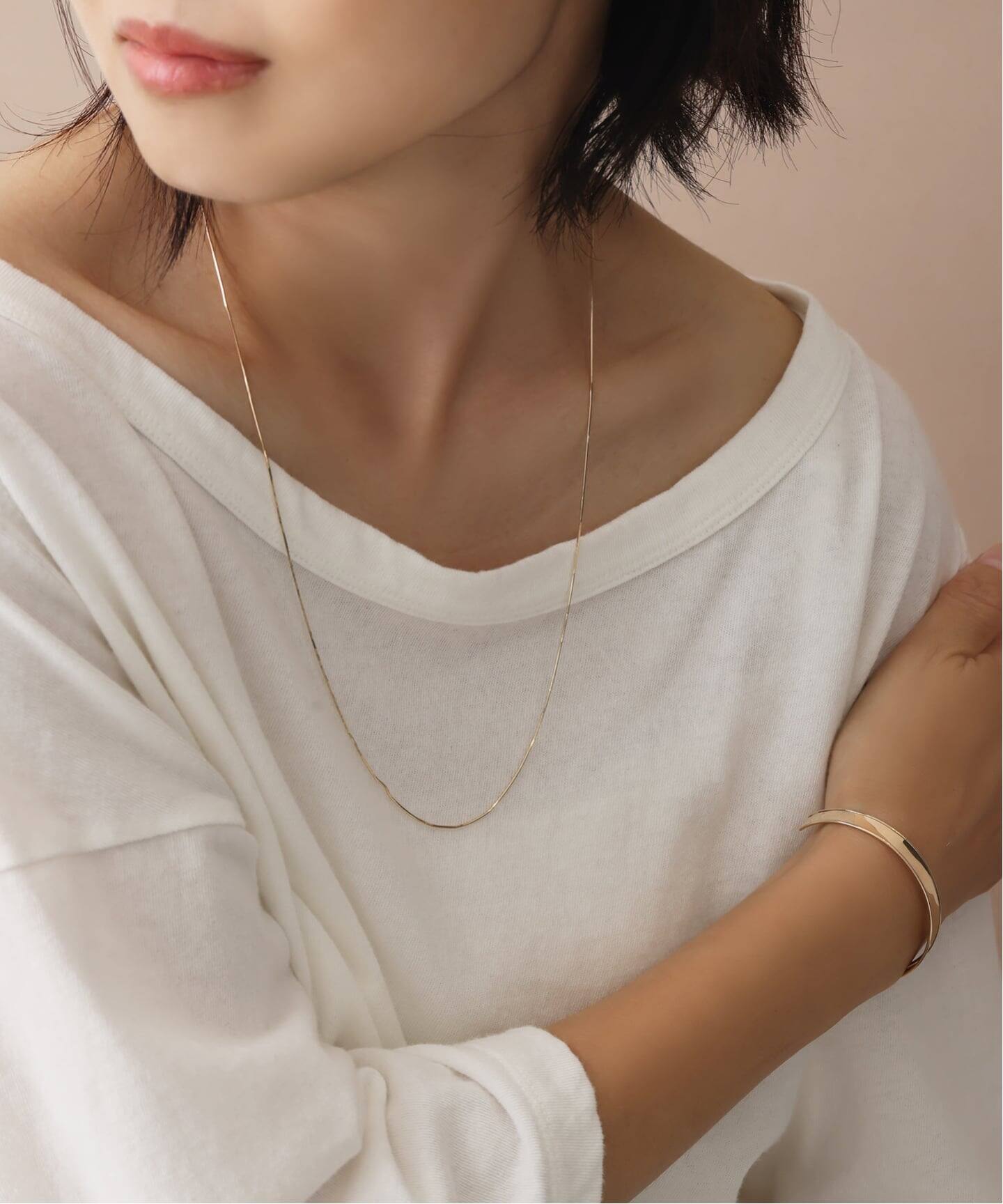コンパクトチェーン55cmネックレス K10（ネックレス）｜Lilas（リラ