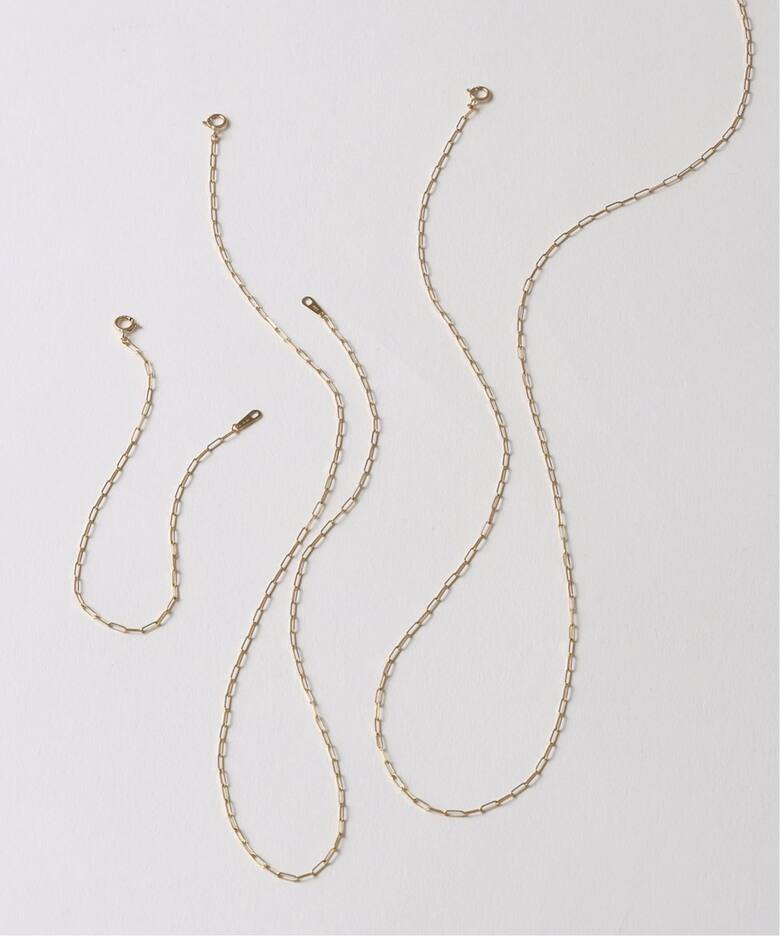 ペーパークリップチェーン50cmネックレス K10（ネックレス）｜Lilas 