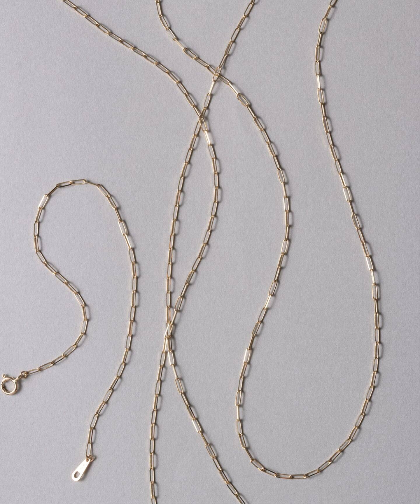 ペーパークリップチェーン50cmネックレス K10（ネックレス）｜Lilas