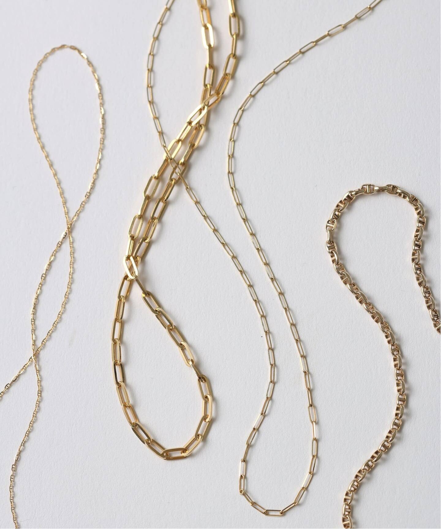 ペーパークリップチェーン50cmネックレス K10（ネックレス）｜Lilas