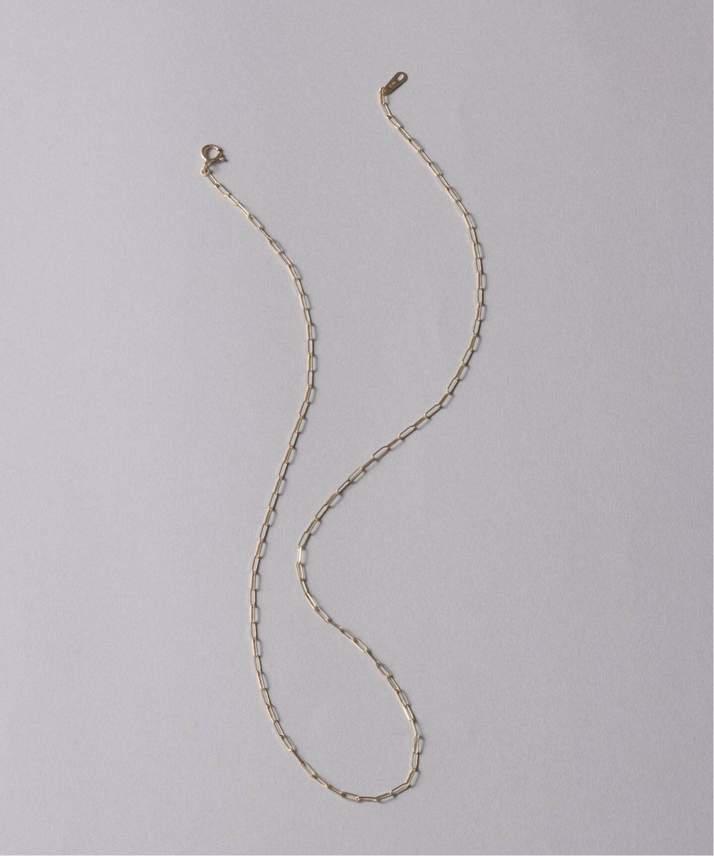 ペーパークリップチェーン40cmネックレス K10（ネックレス）｜Lilas