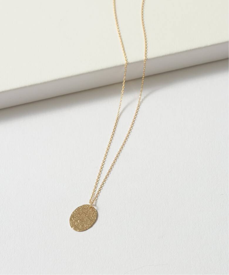 10mmオーバルテクスチャーモチーフ50cmネックレス K10（ネックレス 