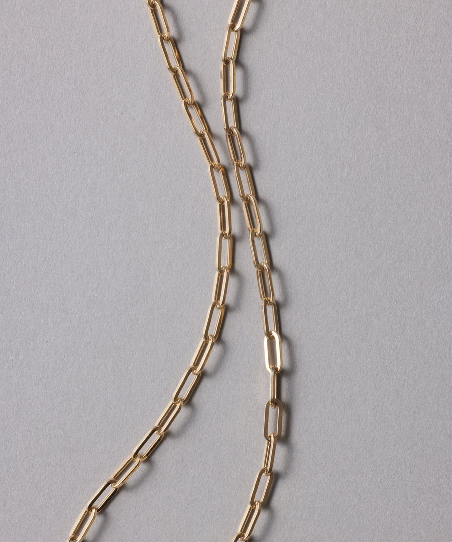 中空ペーパークリップチェーン40cmネックレス K18（ネックレス