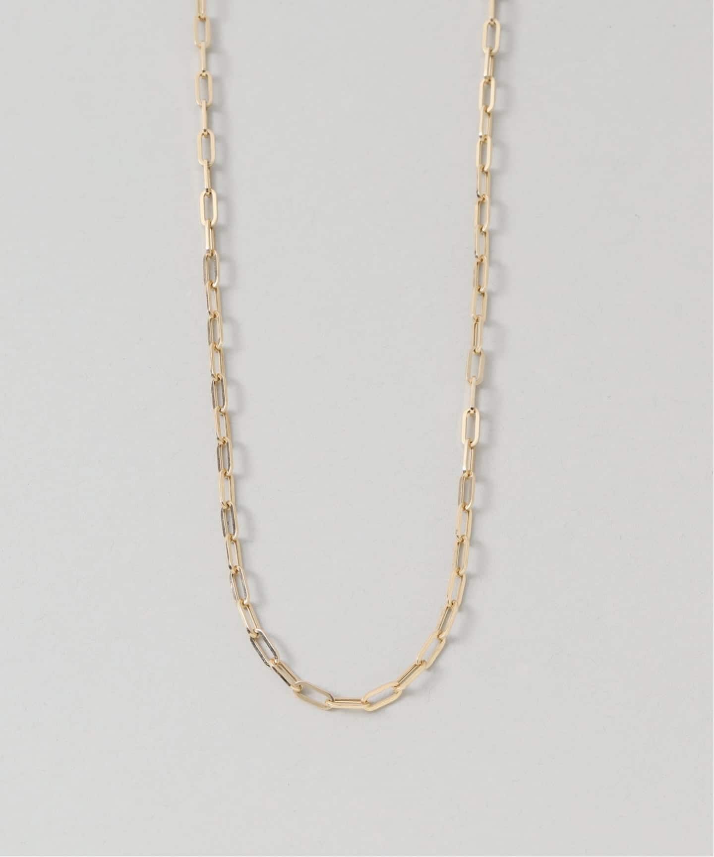 中空ペーパークリップチェーン40cmネックレス K18（ネックレス