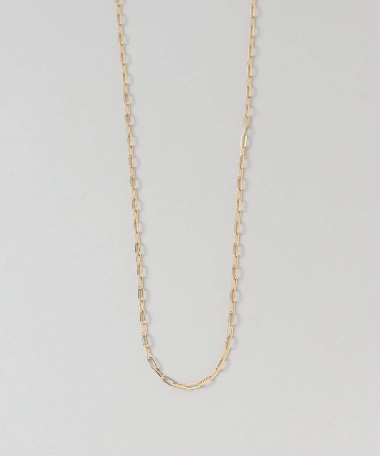 中空ペーパークリップチェーン50cmネックレス K18（ネックレス