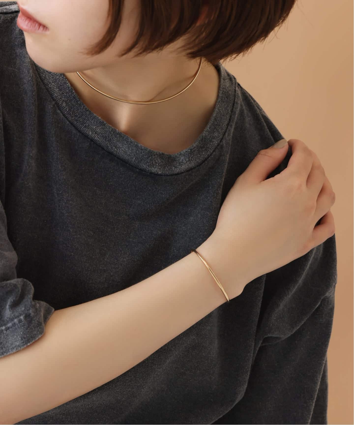 予約》2.5パイプC型チョーカー K10（ネックレス）｜Lilas（リラ）の