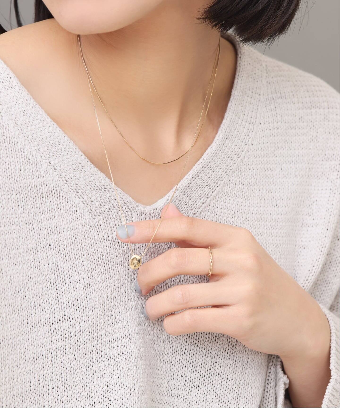 ネックレス　オーダー品 WEB限定予約》10mmオーバルニュアンスモチーネックレス K10