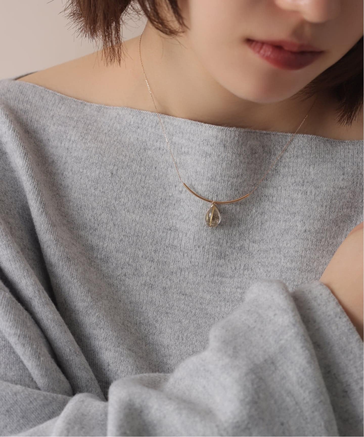 スイングルチルクォーツネックレス K10（ネックレス）｜Lilas（リラ