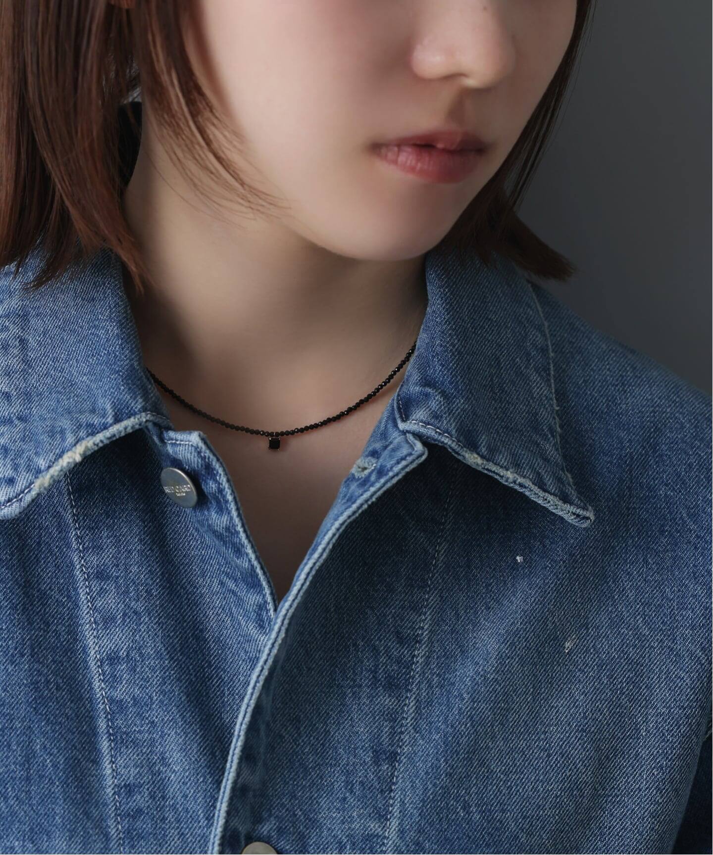 ネックレス k10 スクエア オニキス ネックレス k10 silver925 オニキス