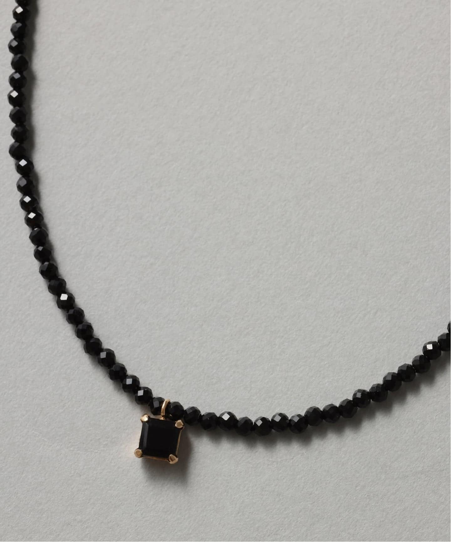 予約》スクエアモチーフオニキスネックレス K10（ネックレス）｜Lilas
