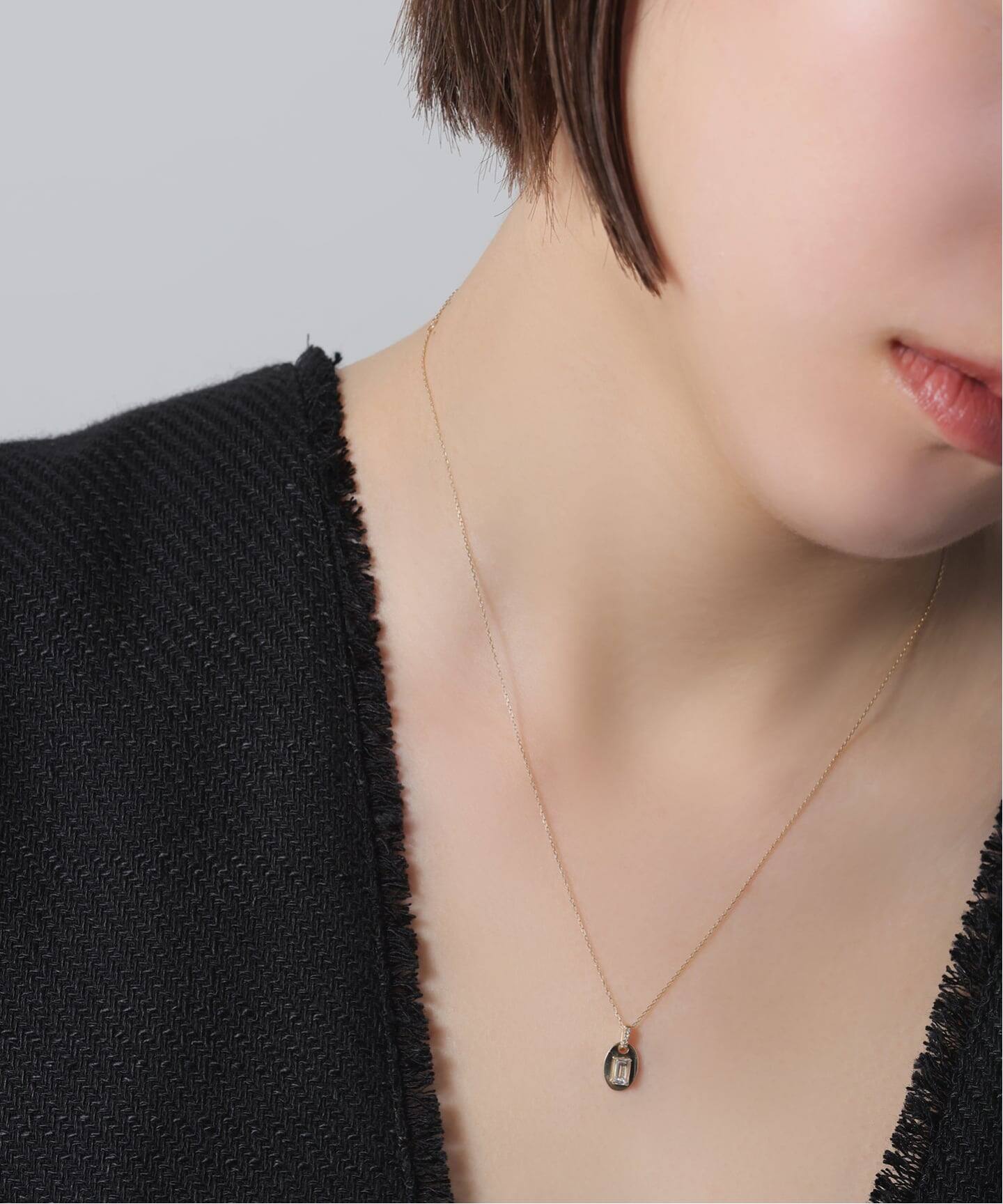 メレダイヤバチカンホワイトトパーズ45cmネックレス K10（ネックレス