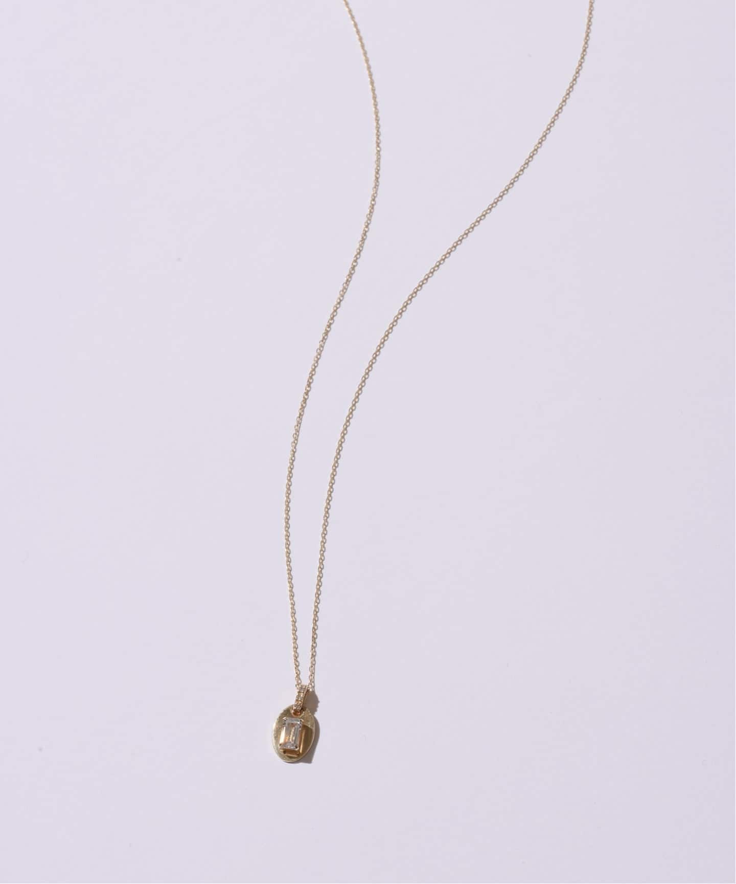 メレダイヤバチカンホワイトトパーズ45cmネックレス K10（ネックレス