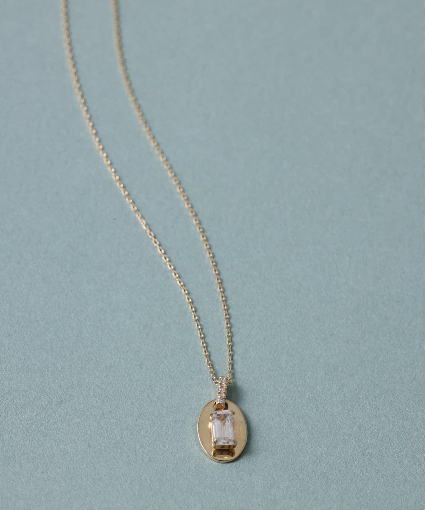 メレダイヤバチカンホワイトトパーズ45cmネックレス K10（ネックレス