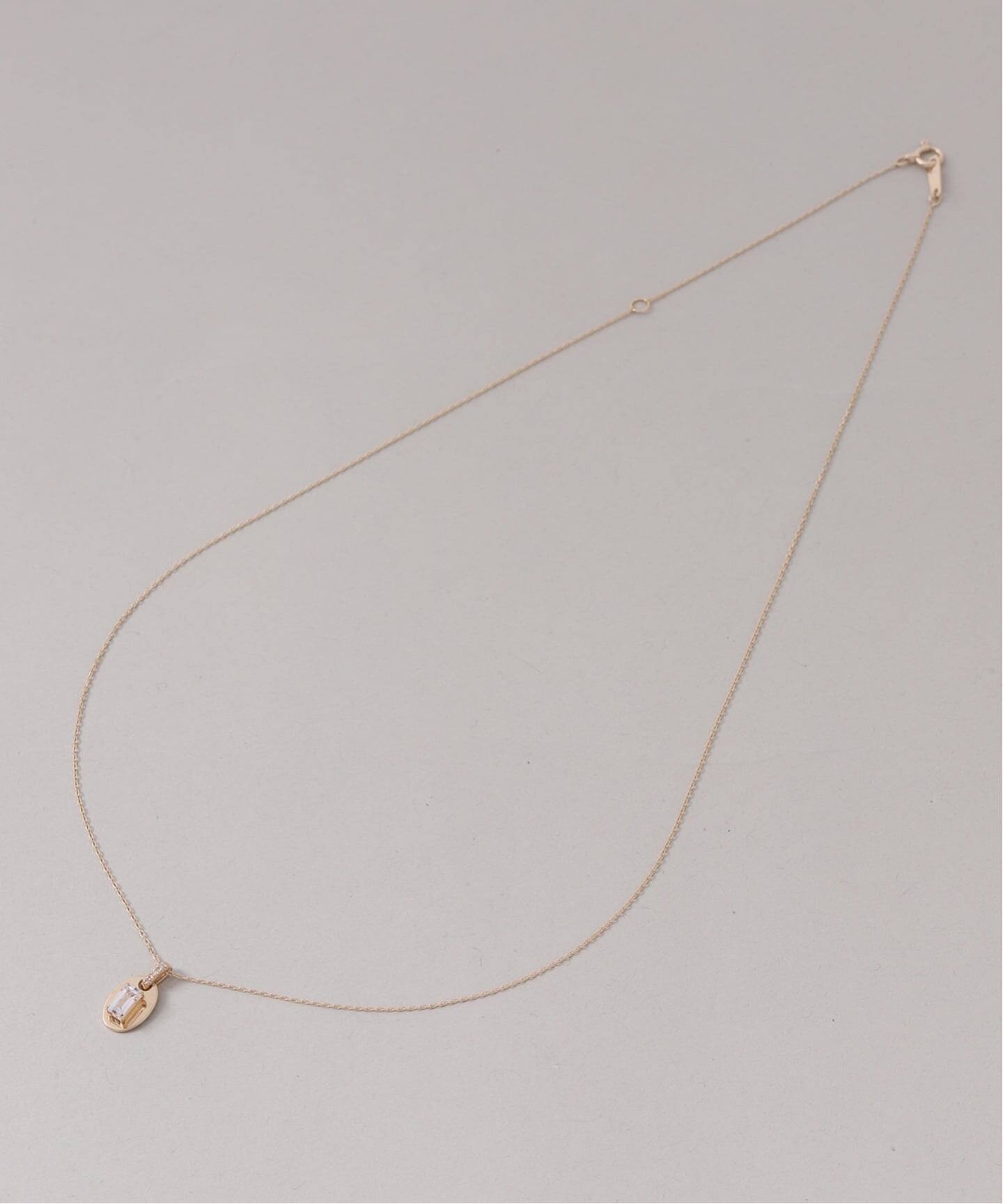 メレダイヤバチカンホワイトトパーズ45cmネックレス K10（ネックレス