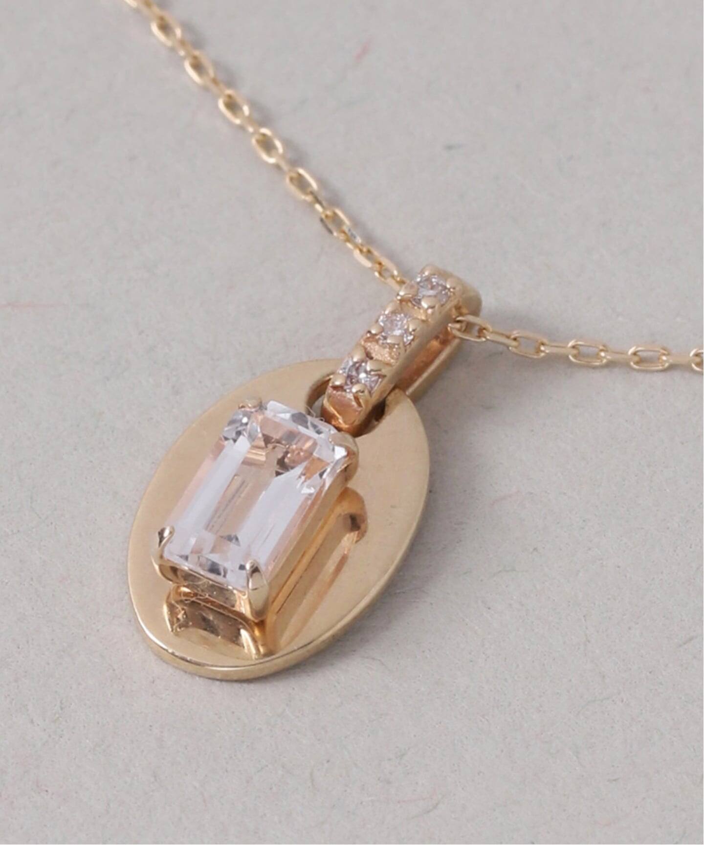 【中古品】lilas スクリューパーツ45cmネックレス K10 メレダイヤバチカンホワイトトパーズ45cmネックレス K10（ネックレス