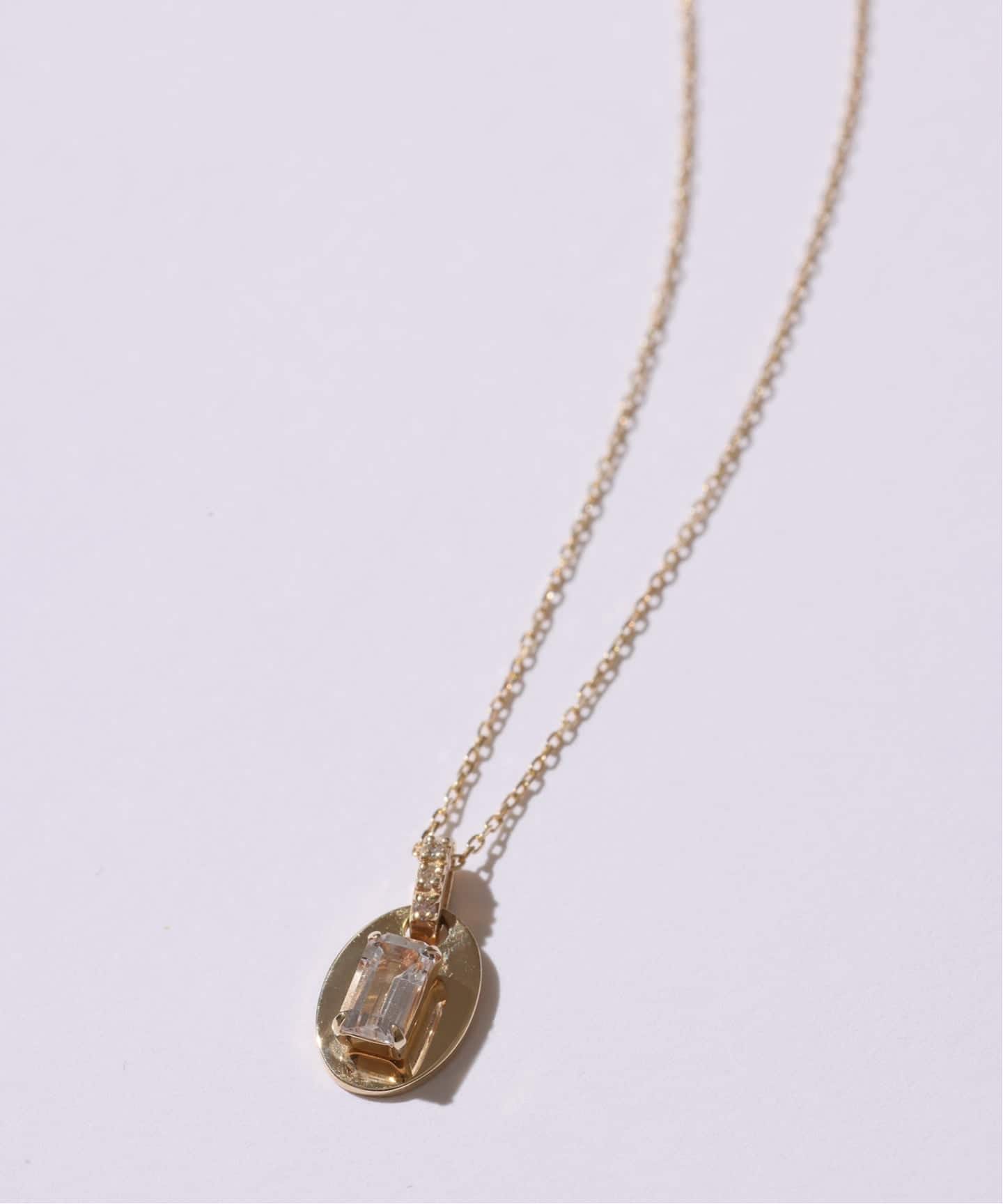 【中古品】lilas スクリューパーツ45cmネックレス K10 メレダイヤバチカンホワイトトパーズ45cmネックレス K10（ネックレス