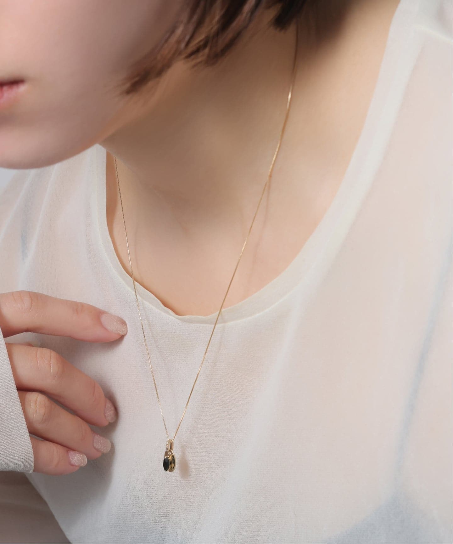 メレダイヤバチカンオニキス50cmネックレス K10（ネックレス）｜Lilas