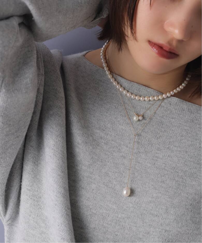 WEB限定》ダブルパールネックレス K10（ネックレス）｜Lilas（リラ）の 