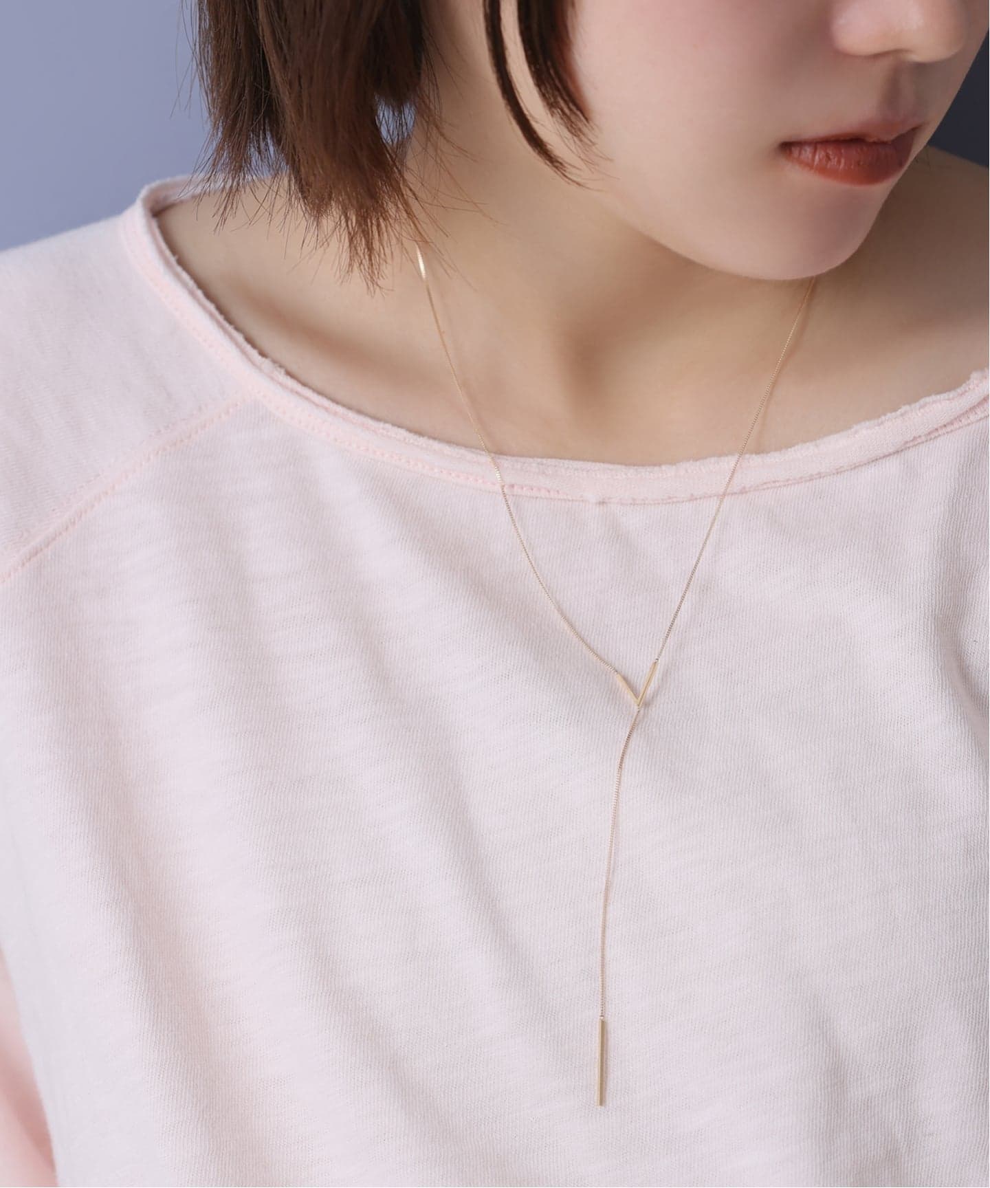 予約》プレートYチェーンネックレス K10(ネックレス)|Lilas(リラ 予約》プレートYチェーンネックレス K10(ネックレス)|Lilas(リラ