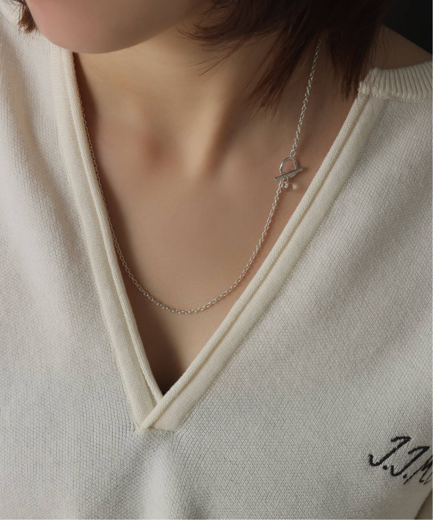 SAMH by LILAS】クオーツTバーアズキチェーンネックレス SV