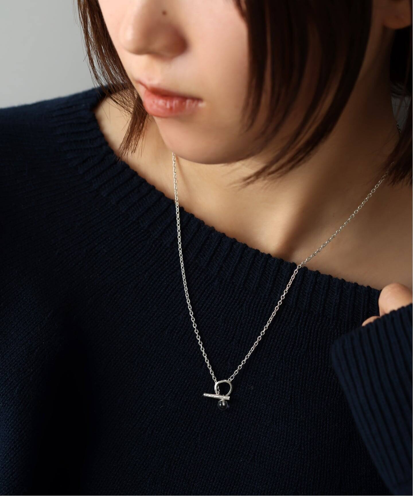 SAMH by LILAS】クオーツTバーアズキチェーンネックレス SV