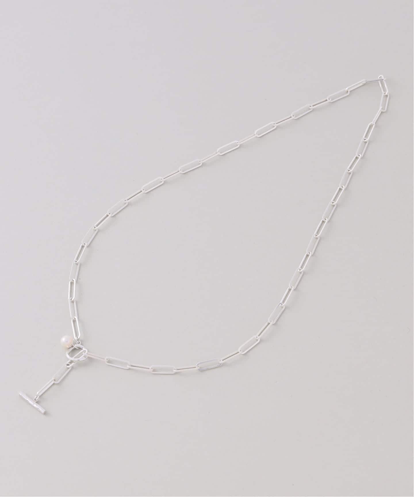 予約》【SAMH by LILAS】パールTバークリップチェーンネックレス SV