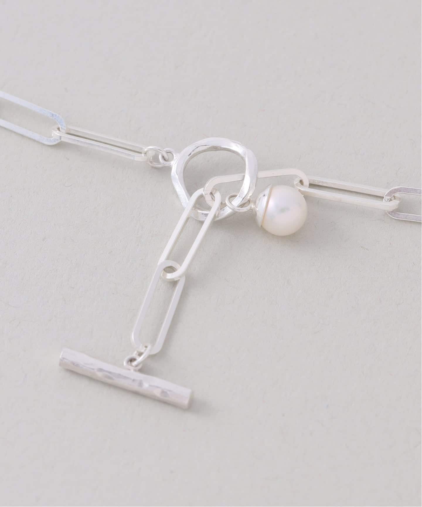 Lilas SAMH パールTバークリップチェーンネックレス SV SAMH by LILAS】パールTバークリップチェーンネックレス SV
