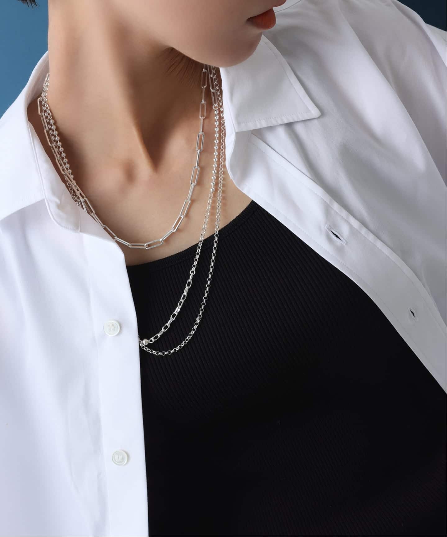 SAMH by LILAS】アラメチェーン45cmネックレス SV（ネックレス