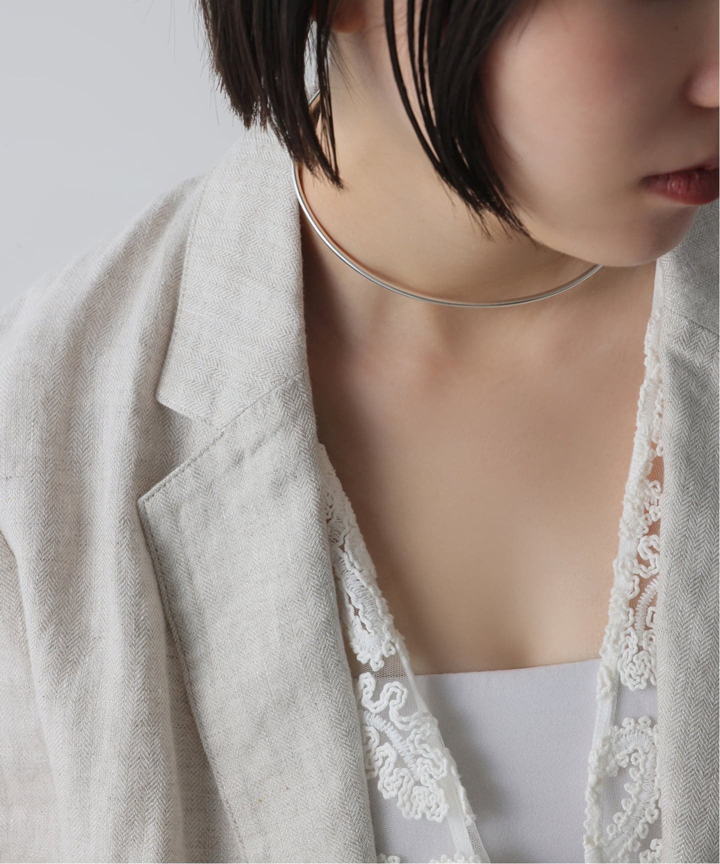 SAMH by LILAS】ラリエットパイプチョーカー SV（ネックレス）｜Lilas