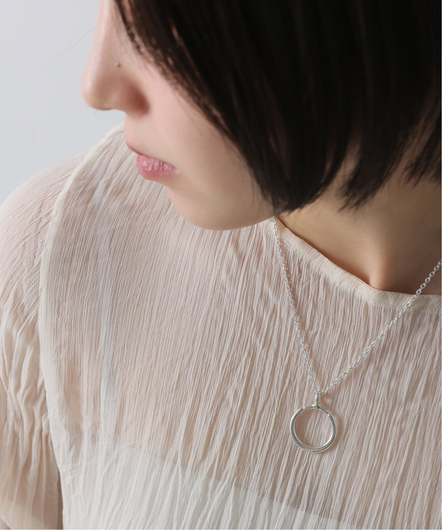 SAMH by LILAS】グラスホルダーネックレスラウンド SV（ネックレス