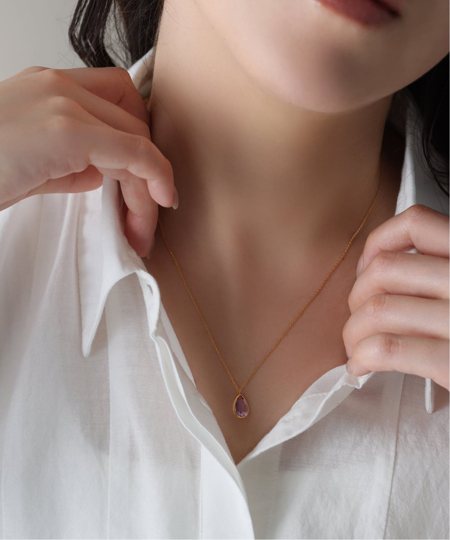 WEB限定》【SAMH by LILAS】ピンクアメジストネックレス SVK18GP