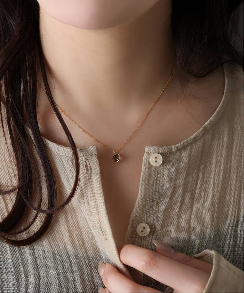 WEB限定予約》【SAMH by LILAS】スモーキークォーツネックレス SVK18GP