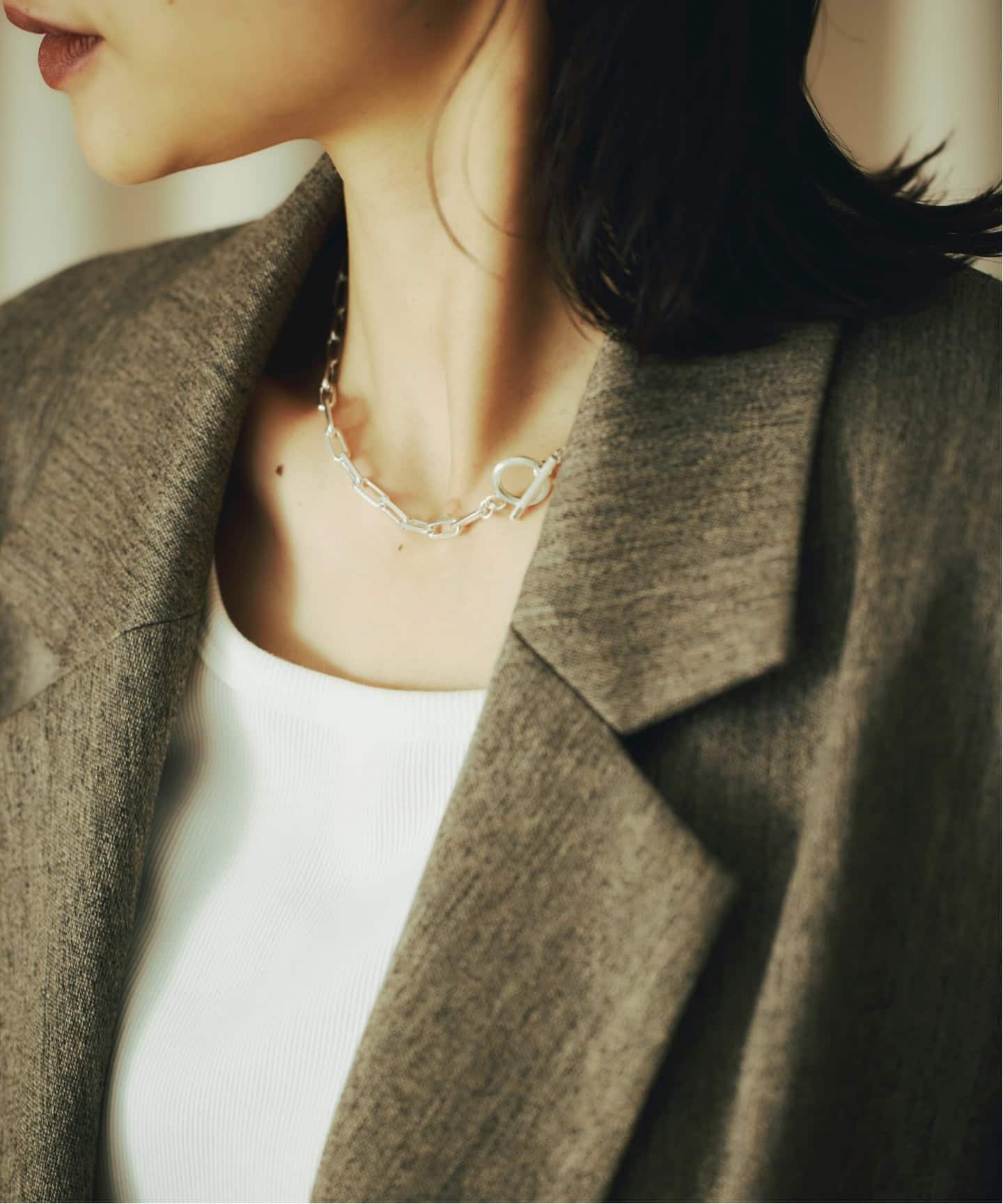 ベイクルーズ　【blancle】ネックレス blancle/ ブランクレ】SV・Long oval chain necklace（ネックレス