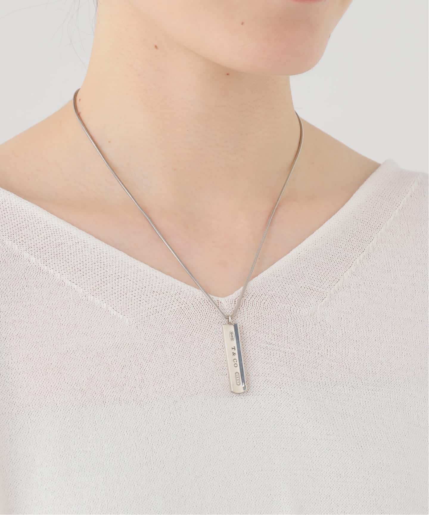 ティファニー ネックレス 1837 バータイプ　ユニセックス　ポーチ付き VINTAGE TIFFANY&Co./ティファニー】1837 bar necklace（ネックレス