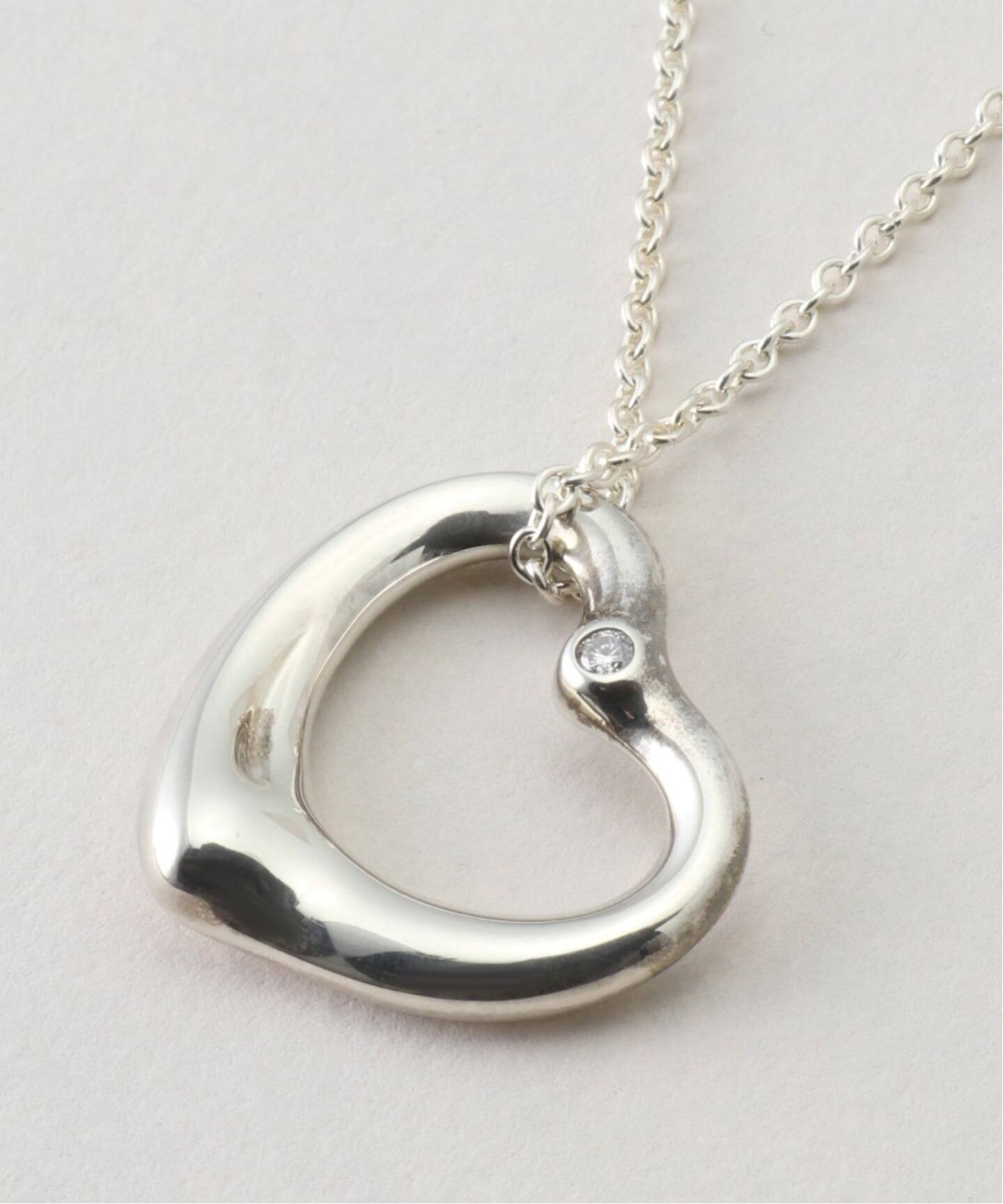 VINTAGE TIFFANY&Co./ティファニー】Open heart necklace m diamond