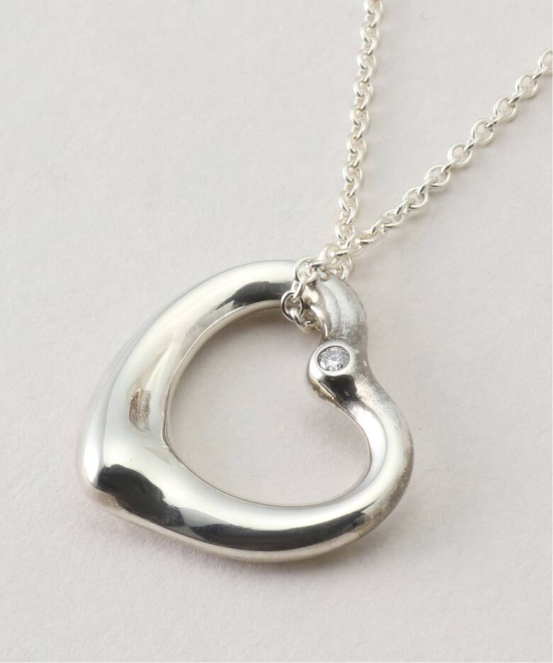 VINTAGE TIFFANY&Co./ティファニー】Open heart necklace m diamond 