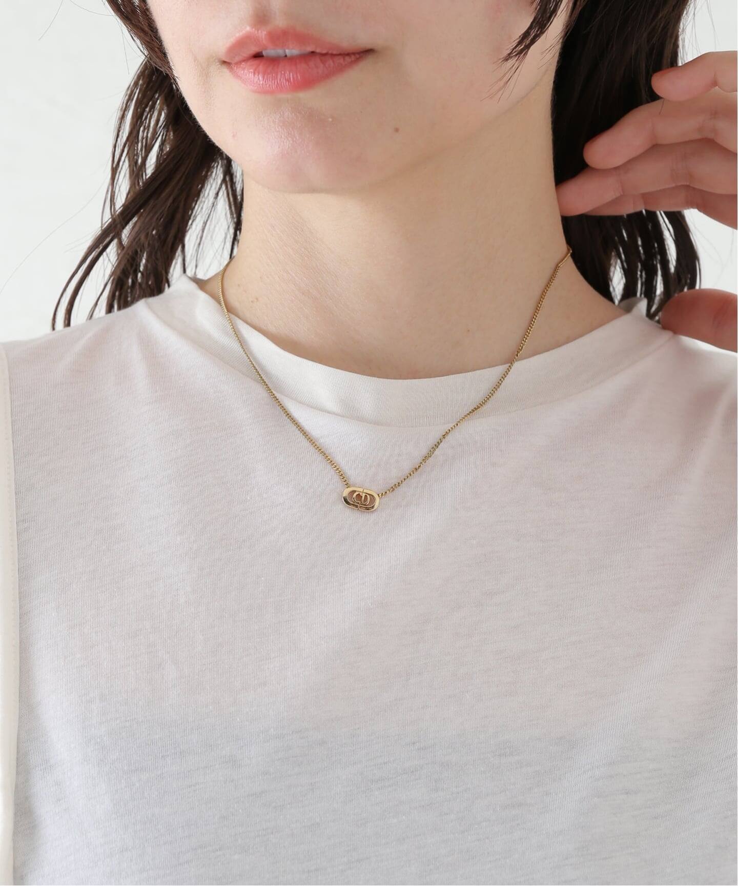 VINTAGE DIOR/ディオール】necklace logo oval（ネックレス