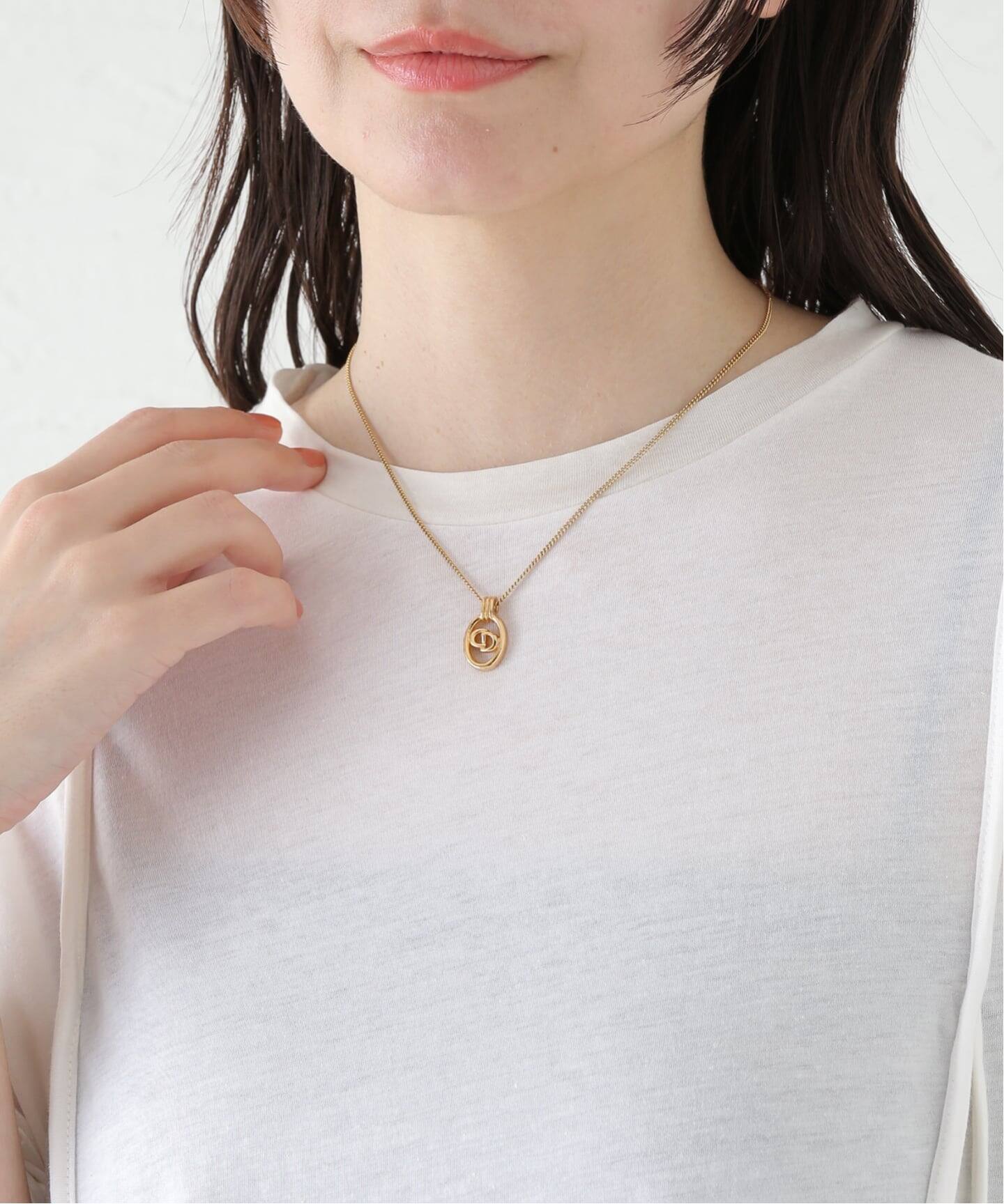 美品✨DIORロゴ、ディオールオーバルゴールドネックレス、ヴィンテージ_006 VINTAGE DIOR/ディオール】necklace logo oval（ネックレス