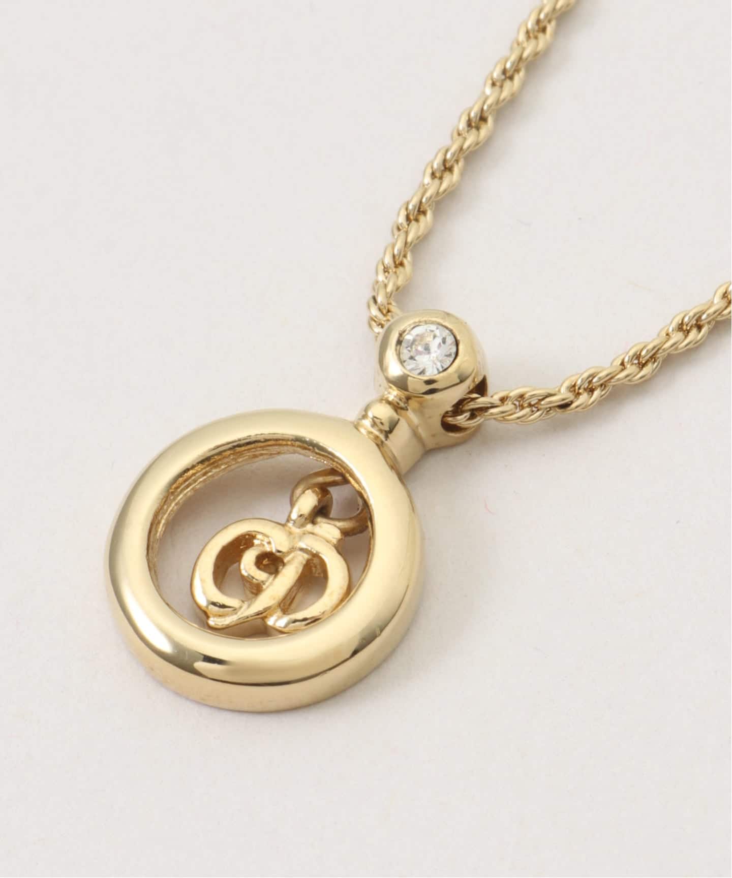 VINTAGE DIOR/ディオール】necklace logo round（ネックレス