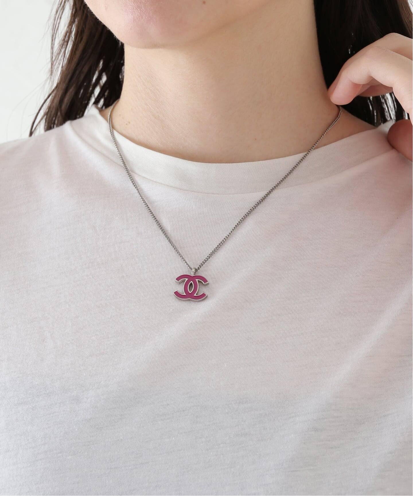 VINTAGE CHANEL/シャネル】CC necklace purple（ネックレス