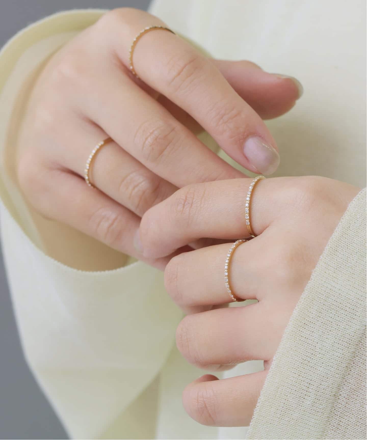 ダイヤハーフエタニティーリング K18（リング）｜Lilas（リラ）の通販
