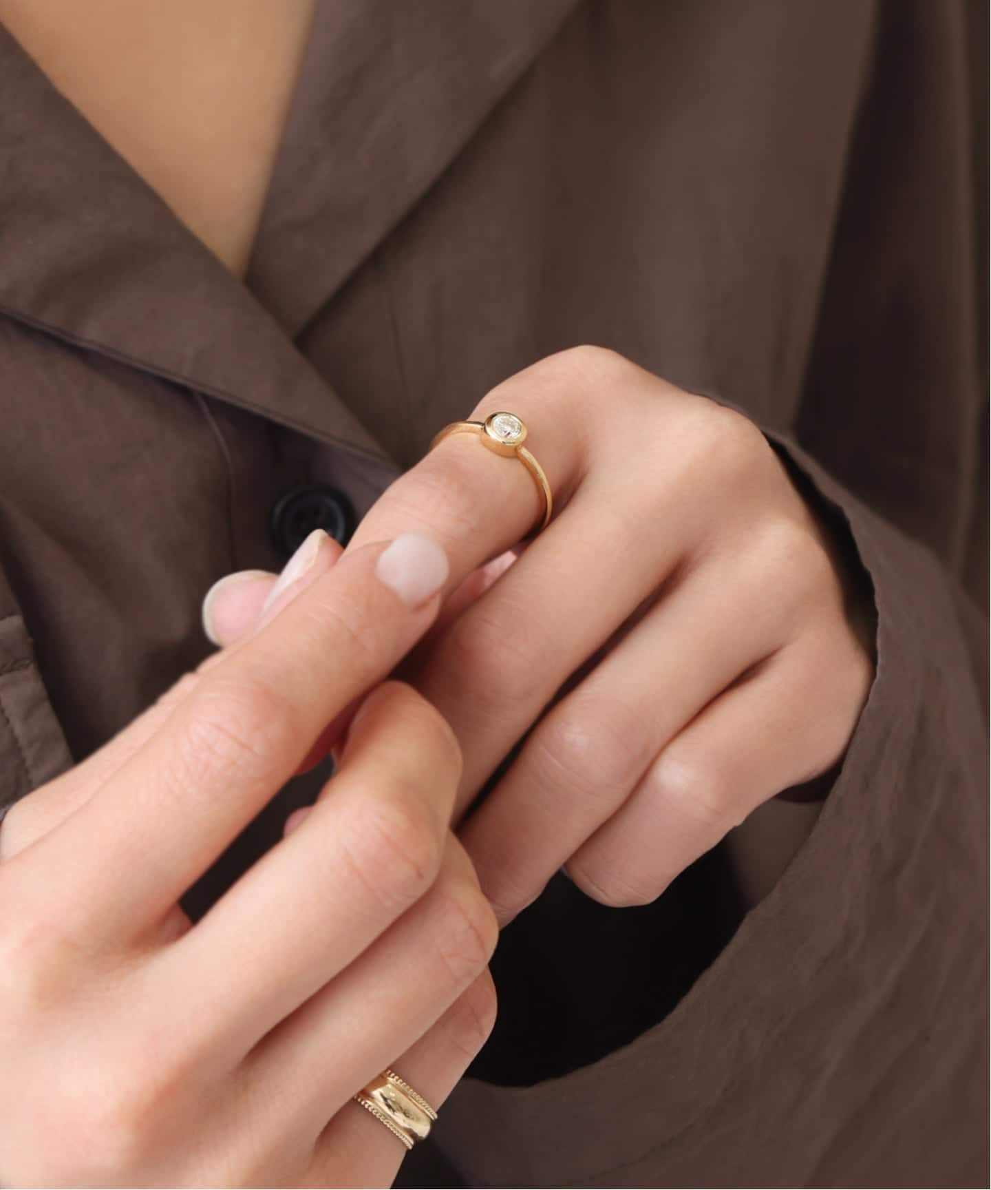 フクリン0.28ctダイヤリング K18(リング)|Lilas(リラ)の通販 フクリン0.28ctダイヤリング K18(リング)|Lilas(リラ)の通販